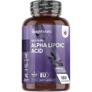 Alpha Lipoic Acid 650mg Vegan Capsules - 180 Count