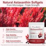 Astaxanthin 12mg Softgels for Total Health