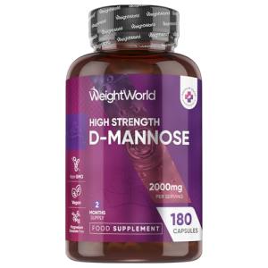 D-Mannose 2000mg - Vegan Capsules, 180 Count