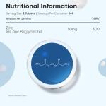 Zinc Tablets 50mg - Vegan, Travel-Friendly Supply