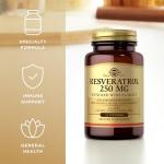 Solgar Resveratrol 250 mg Softgels for Heart Health