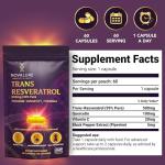 Novalure Trans-Resveratrol 500mg Antioxidant Supplement