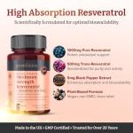 1000mg Resveratrol Tablets with Black Pepper Extract