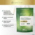 High Strength Maca Root Tablets 12,000mg - 180 Vegan