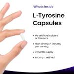 L-Tyrosine 1100mg Vegan Capsules - High Strength