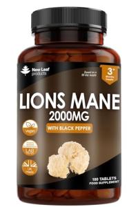 Lion's Mane Mushroom 2000mg Vegan Tablets - 180 Count