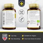 Organic Lion's Mane Mushroom Capsules 1500mg - 120 Count