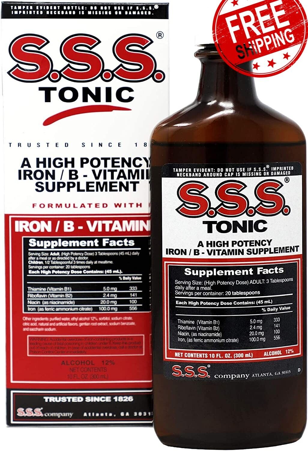 High-Potency Liquid Iron & Vitamin B Supplement (10 oz)