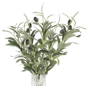 Olive Branches for Vases – 5pcs Faux Greenery