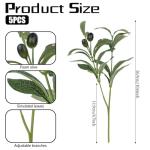 Olive Branches for Vases – 5pcs Faux Greenery