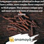 Anamaya Whole Pippali Long Black Peppercorns, 60g