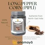 Anamaya Whole Pippali Long Black Peppercorns, 60g