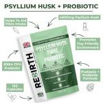 Psyllium Husk Fiber with Probiotic – 120 Capsules