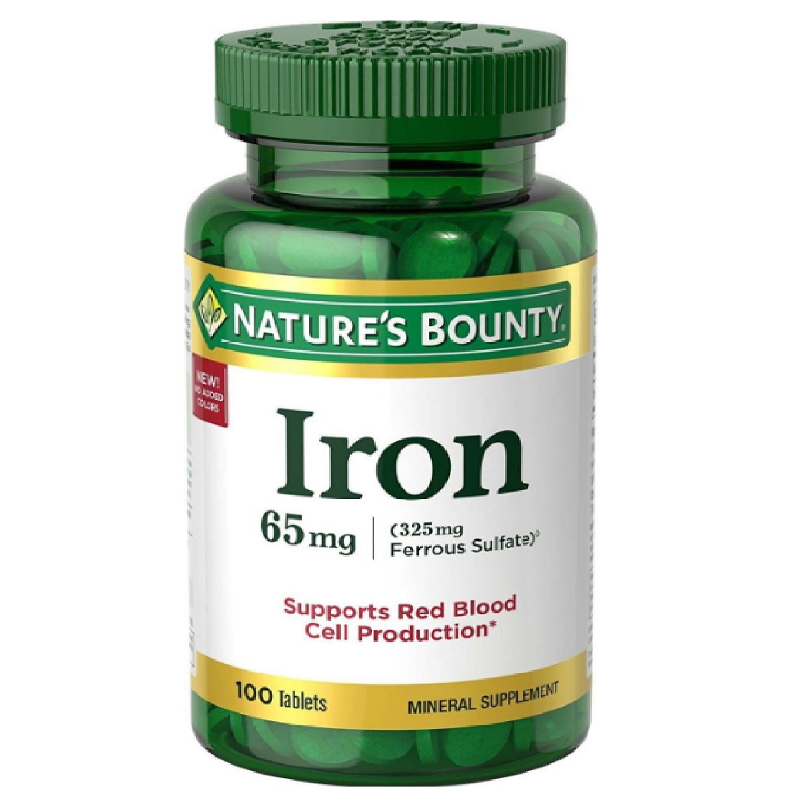 Iron Supplement: Nature's Bounty 65mg, 100 Tablets
