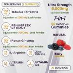 WellBoost Testos MAX Gummies - 6000mg Muscle Support