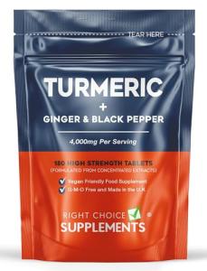 High Strength Turmeric Tablets with Ginger & Black Pepper