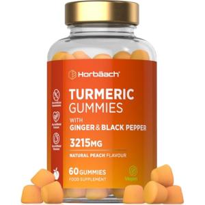 Turmeric Gummies with Ginger and Black Pepper, 60 Count