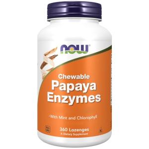 Now Foods Chewable Papaya Enzyme Lozenges, 180 Count