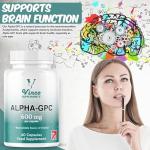 Vinco Alpha GPC 600mg Pure Choline Supplement