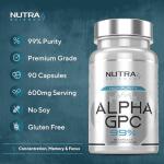 Alpha GPC 600mg Brain Support Supplement, 60 Capsules