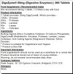 Vegan Digestive Enzyme Tablets 50mg - 360 Count