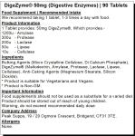 Vegan Digestive Enzyme Tablets 50mg - 90 Count