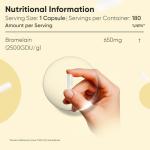 Bromelain 650mg - 180 Vegan Capsules, Non-GMO