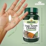 Ginger, Turmeric & Bromelain Vegan Supplement Tablets