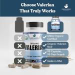 Organic Valerian Root Capsules for Calm and Sleep