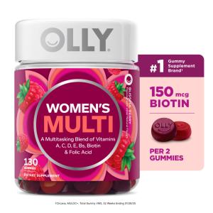OLLY Women's Multivitamin Gummies, Berry Flavor, 130 Ct