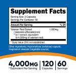 Nutricost Valerian Root Capsules 1000mg, 120 Count