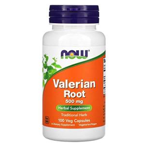 NOW Valerian Root 500 mg Herbal Supplement 100 Veg Caps