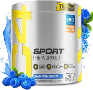 C4 Sport Preworkout Powder - Blue Raspberry Flavor