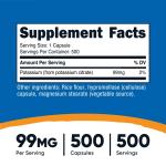 Nutricost Potassium Citrate 99mg - 500 Capsules