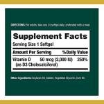 Nature's Bounty Vitamin D 2000 IU Softgels