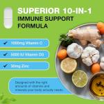 8-in-1 Immune Support with Vitamin C, D3 & Zinc