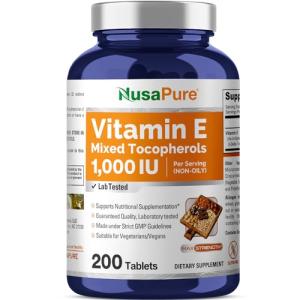 NusaPure Vitamin E 1000 IU, 200 Tablets