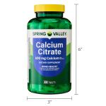 Spring Valley Calcium Citrate 600 mg, 300 Tablets