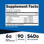 Nutricost Unflavored BCAA Powder 90 Servings