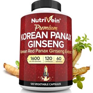 Nutrivein High Strength Korean Red Panax Ginseng 1600mg