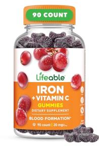 Iron Gummies with Vitamin C - 90 Chewable Gummies