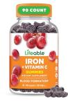 Iron Gummies with Vitamin C - 90 Chewable Gummies