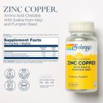 Solaray Zinc & Copper Amino Acid Capsules, 100 Count