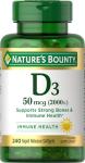 Nature's Bounty Vitamin D Softgels 2,000 IU