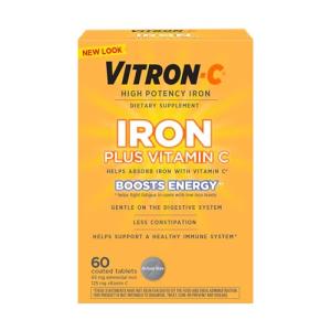 Vitron-C Iron Supplement with Vitamin C, 60 Tablets