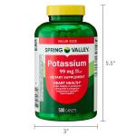 Spring Valley Potassium Caplets, 99 mg, 500 Count