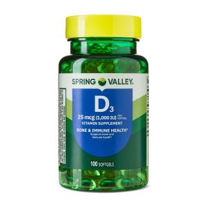 Spring Valley Vitamin D3 Softgels for Bone Health