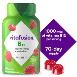 Vitafusion Raspberry Flavor Vitamin B12 Gummies, 140 Count