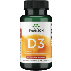 Swanson Vitamin D-3 400 IU, 250 Capsules