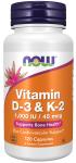 NOW Foods Vitamin D3 & K2 Capsules